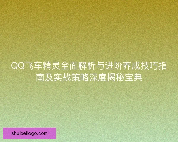QQ飞车精灵全面解析与进阶养成技巧指南及实战策略深度揭秘宝典