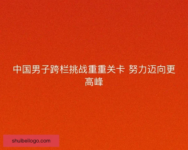 中国男子跨栏挑战重重关卡 努力迈向更高峰